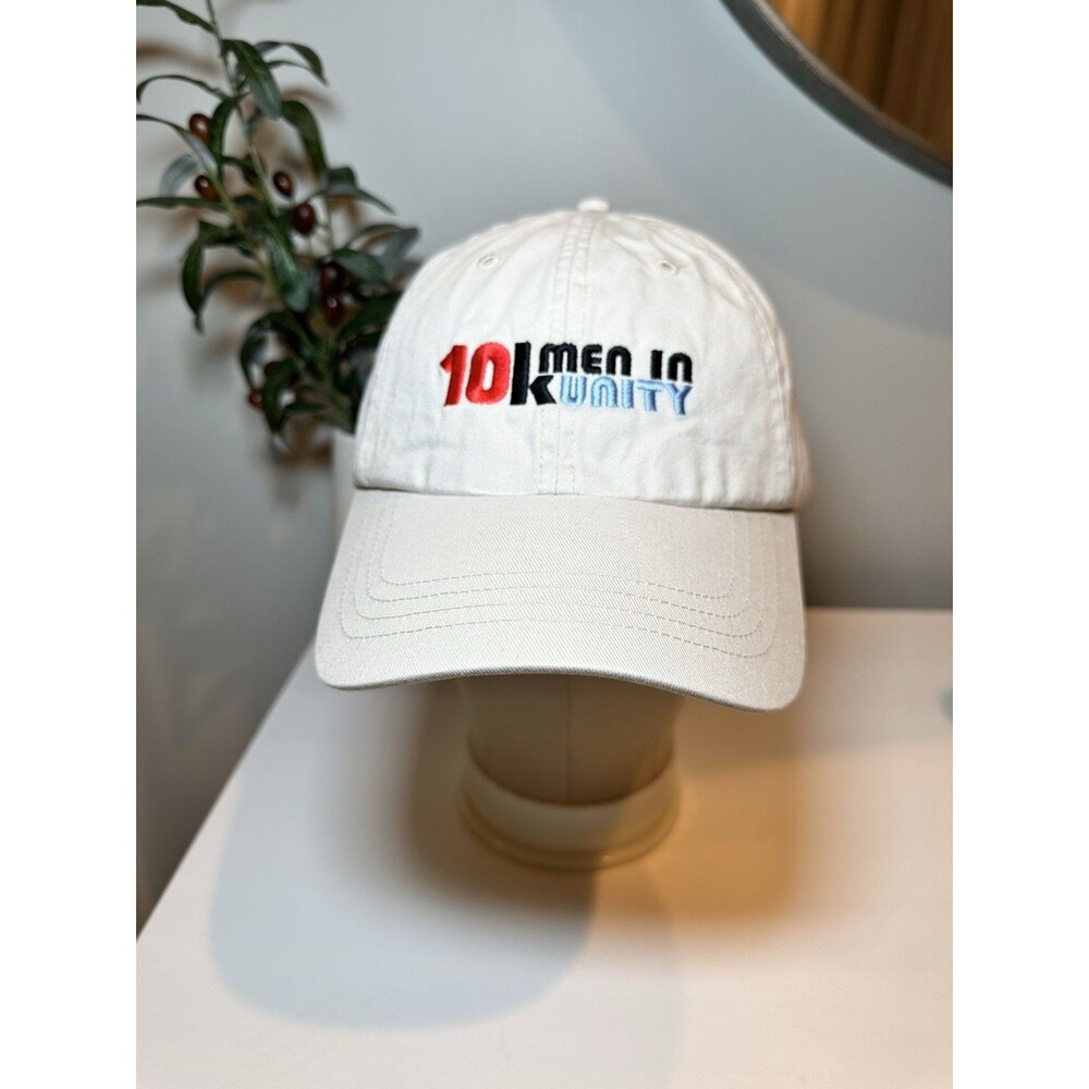 10K Men in Unity Hat White Adjustable Strapback Dad Cap Faith-Based Dad Hat